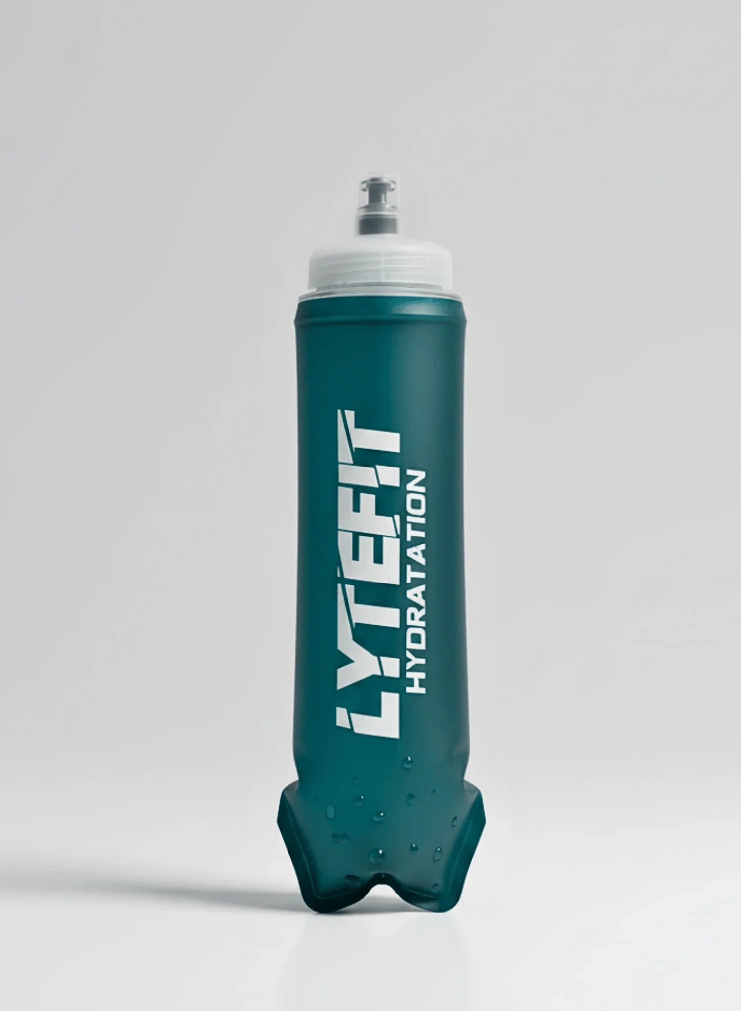 Flasque souple Lytefit bleu - Vue de face avec logo - 500ml running et trail