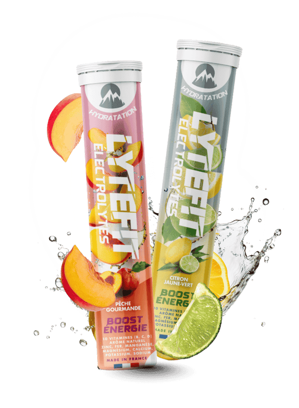 tubes lytefit d'électrolytes saveur peche et citron