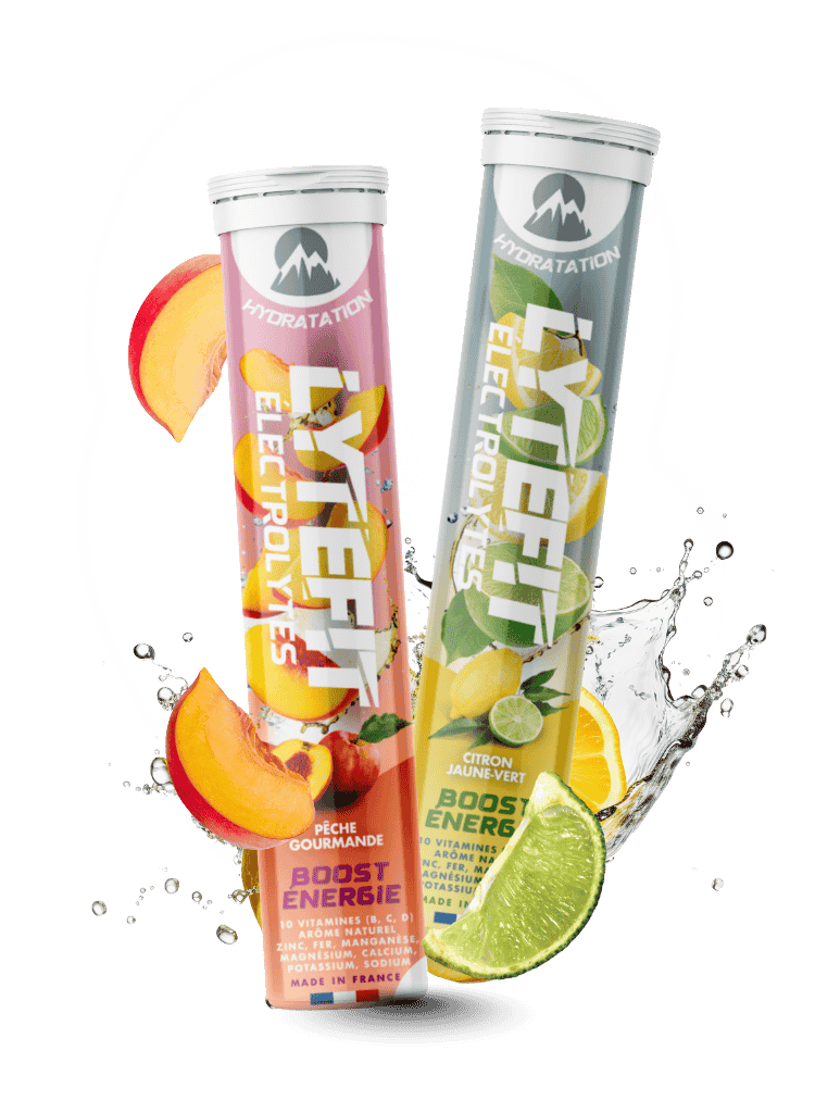 tubes lytefit d'électrolytes saveur peche et citron